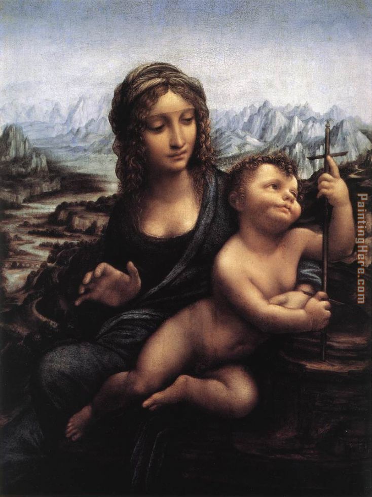 Madonna with the Yarnwinder painting - Leonardo da Vinci Madonna with the Yarnwinder art painting
